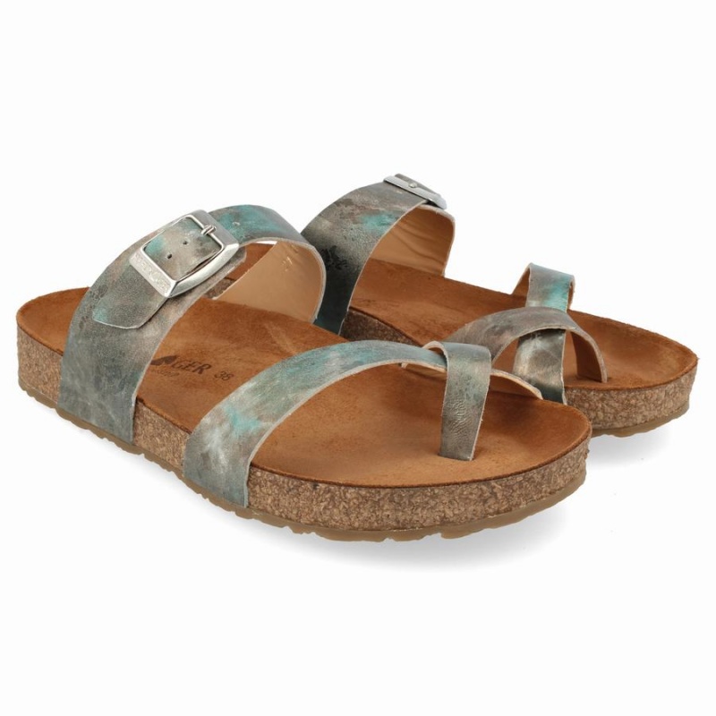 Sandały Damskie Haflinger Juno Głęboka Zielone | JPS3948RL