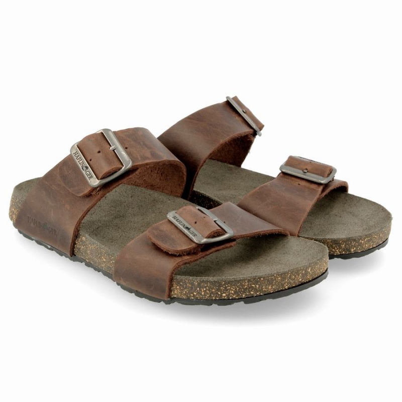Sandały Męskie Haflinger Andrea Unlined Brązowe | XNO7695AX